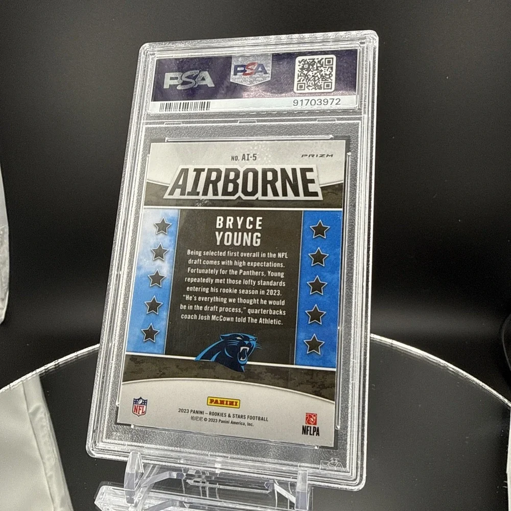 Bryce Young RC Airborne Red Plaid Prizm Panthers 2023 Rookies‎ & Stars PSA 9